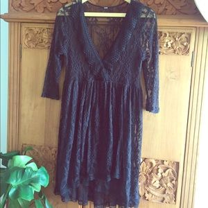 Romantic black lace Free People dress